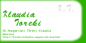 klaudia toreki business card